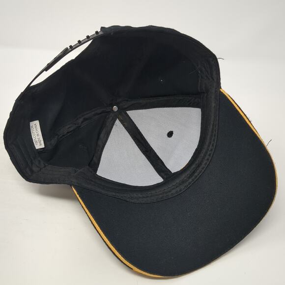 Continental Snapback Hat Black One Size Adjustable Embroidered 6 Panel - Picture 7 of 9